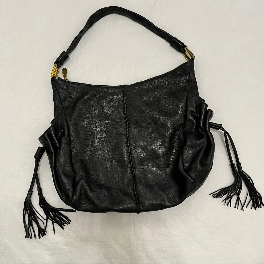 Hobo International Black Leather Fringe Shoulder Bag - Picture 13 of 15